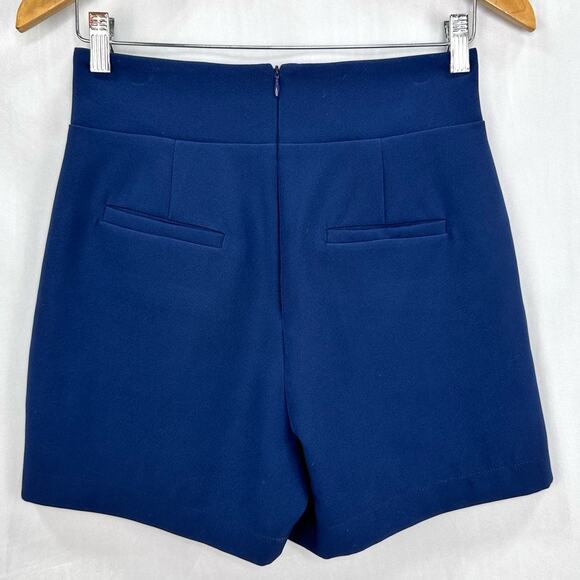 Walter Baker Molly High Waist Twill Shorts – Navy Blue with Gold Buttons Size 2 - Picture 5 of 6